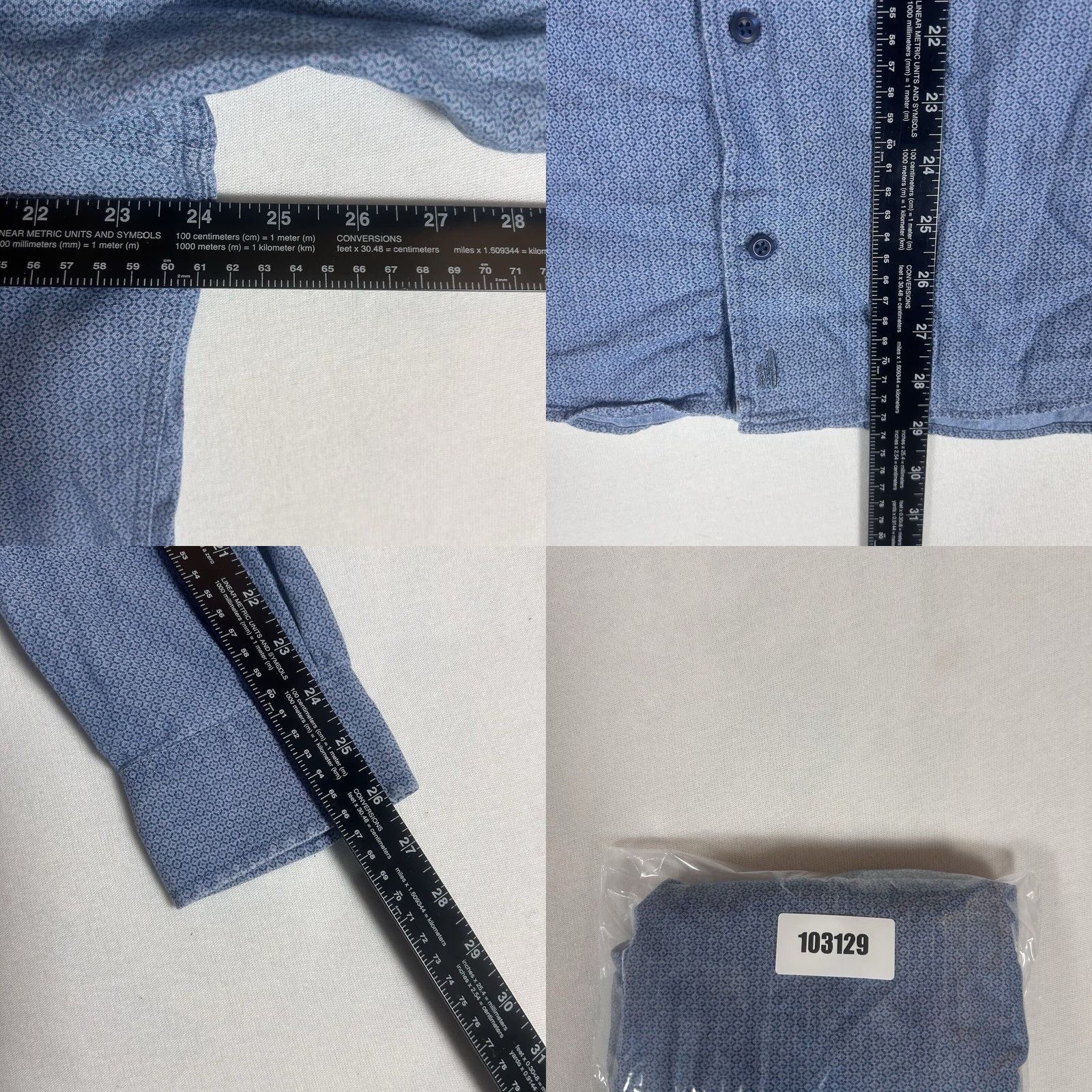 johnnie-O Johnnie-O Button-Up Long Sleeve Shirt Mens Large Blue Geometric Golf Size US L / EU 52-54 / 3 - 8 Thumbnail