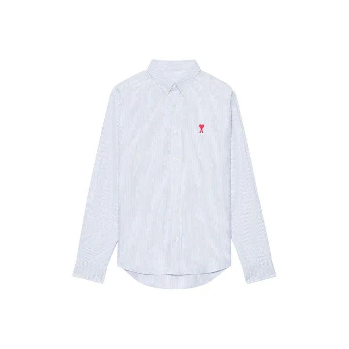 AMI AMIPARIS Logo Long Sleeve Button-Up Shirt 0079 Size US L / EU 52-54 / 3 - 1 Thumbnail