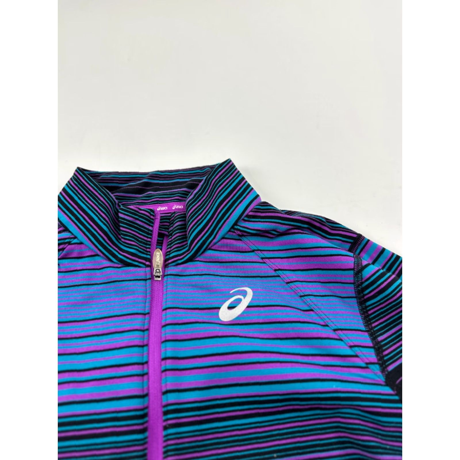 Asics ASICS Shirt Womens M Thermostripe Lightweight Running 1/4 Zip Top Multicolor Striped Long Sleeve Athletic Size M / US 6-8 / IT 42-44 - 3 Thumbnail