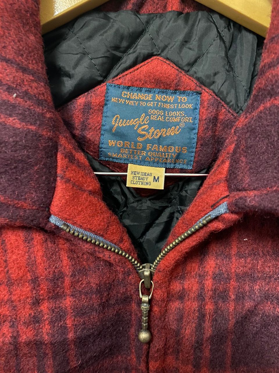 Japanese Brand Vtg Jungle Storm Plaid Wool Quilted Bomber Jacket Workwear Size US M / EU 48-50 / 2 - 5 Thumbnail