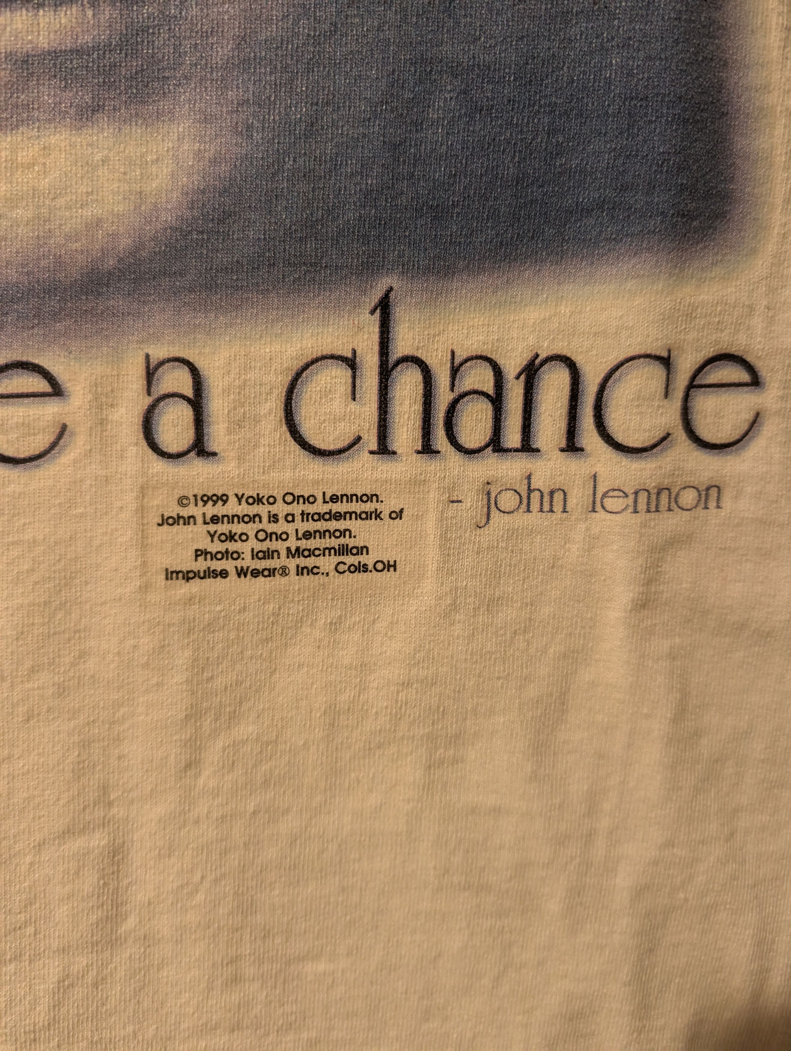 Band Tees Vintage 1999 John Lennon Give Peace A Chance T-Shirt Mens Size US M / EU 48-50 / 2 - 3 Thumbnail