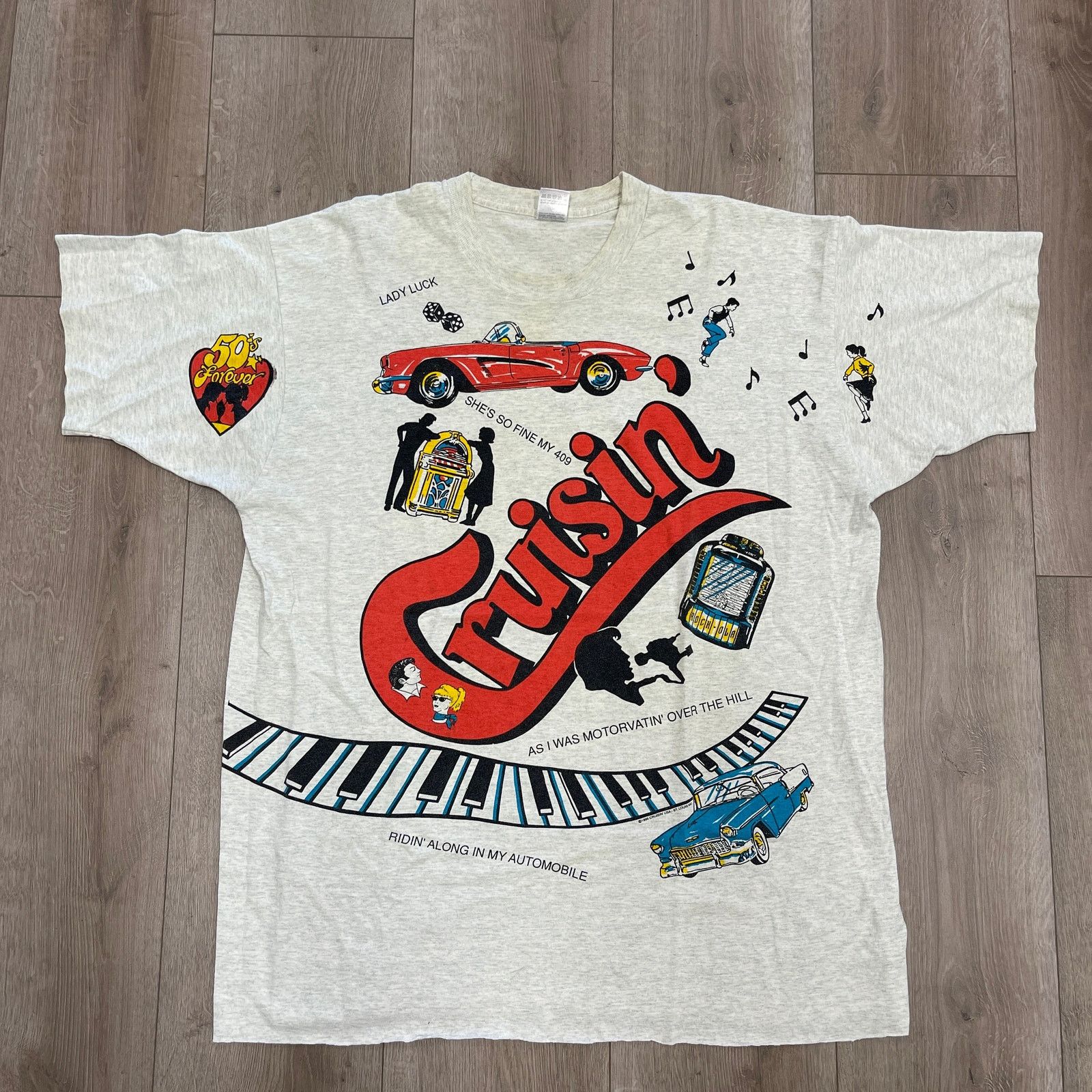 Vintage Vintage 1996 Beach Boys Cruisin Back To The 50's Tee XXL Size US XXL / EU 58 / 5 - 1 Thumbnail