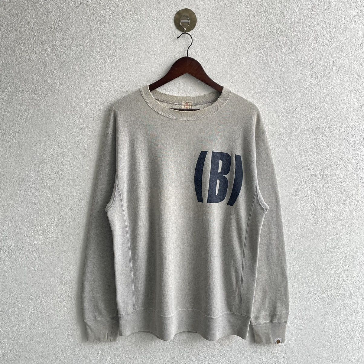 Bape Vintage 90's "Distress Bathing Ape" Sweatshirt Size US L / EU 52-54 / 3 - 1 Thumbnail