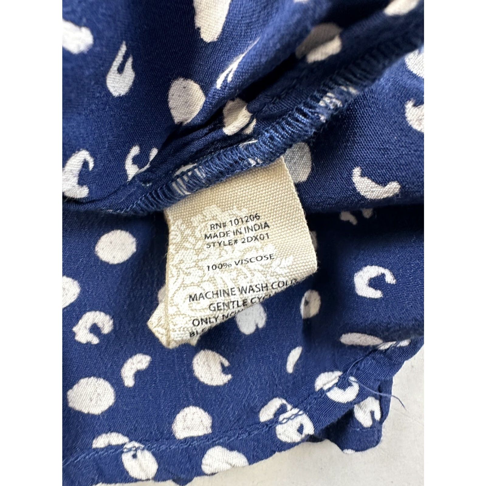 Soft Surroundings Soft Surroundings Blouse Women’s M Polka Dot Round Neck Pullover Long Sleeve Pleated Ruffle Blue Multicolor Viscose Regular - USA? Size M / US 6-8 / IT 42-44 - 8 Thumbnail