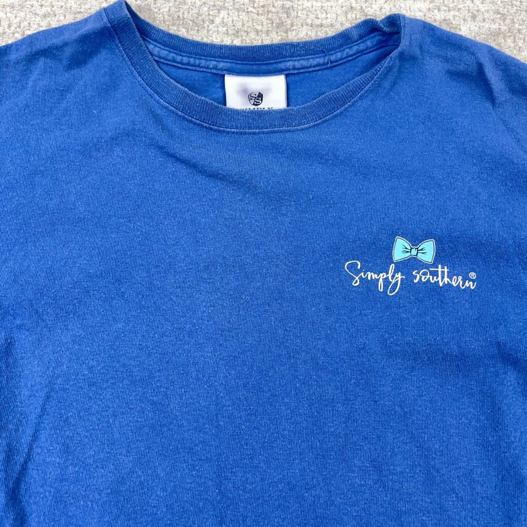 Vintage Simply Southern Shirt Women M Blue Tee Church Christian God Religion Shirt Size M / US 6-8 / IT 42-44 - 5 Thumbnail