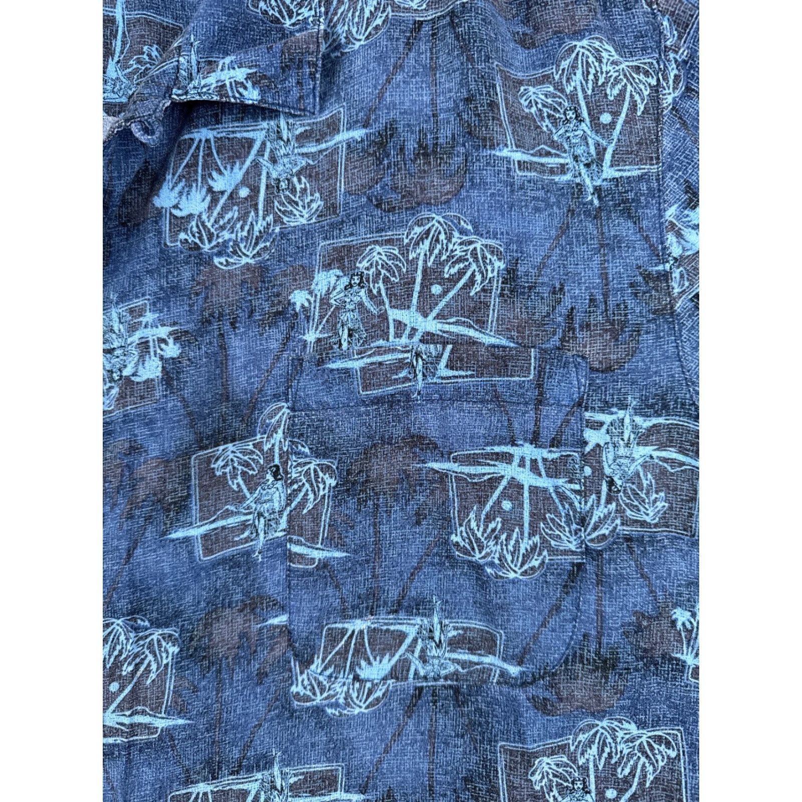 George George Shirt Mens 3XL Blue Floral Palm Tree Hawaiian Button-Up 100% Rayon Size US XXL / EU 58 / 5 - 6 Thumbnail