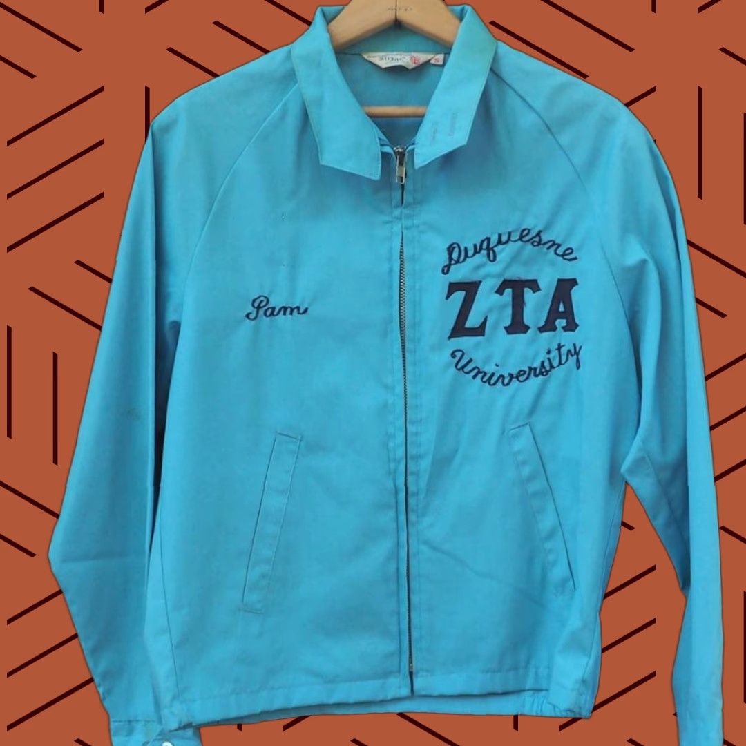 Vintage VINTAGE 1960s Duquesne University ZTA Zeta Tau Alpha Fraternity Sorority Jacket Size S / US 4 / IT 40 - 1 Thumbnail
