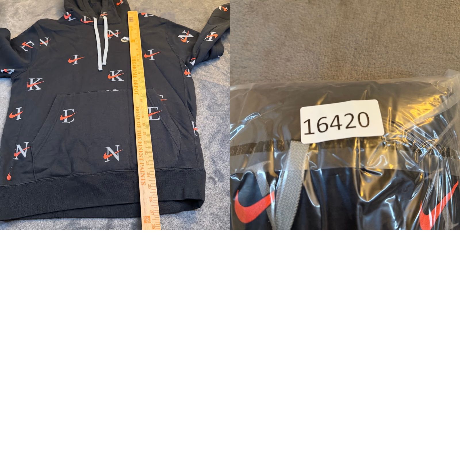 Nike Nike All Over Logo Print Pullover Hoodie Sweatshirt Black Orange Mens Small Size US S / EU 44-46 / 1 - 8 Thumbnail