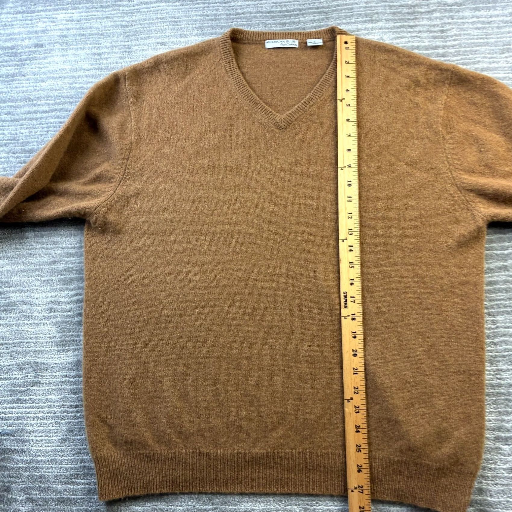 Vintage VINTAGE Cashmere Sweater Mens Large Brown Knit Luxury Pullover V Neck Size US L / EU 52-54 / 3 - 8 Thumbnail
