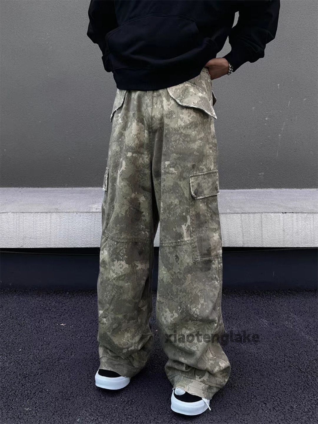 Designer × Japanese Brand × Vintage utility washed faded military camo cargo hiphop pants Size US 30 / EU 46 - 2 Thumbnail
