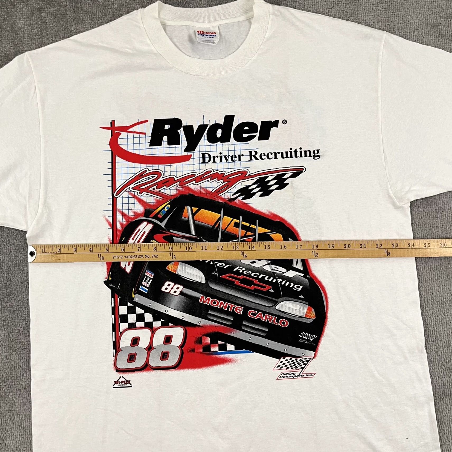 Hanes VINTAGE Kevin Schwantz Shirt Adult Mens XL White Graphic Nascar Tee Recruiting Size US XL / EU 56 / 4 - 6 Thumbnail