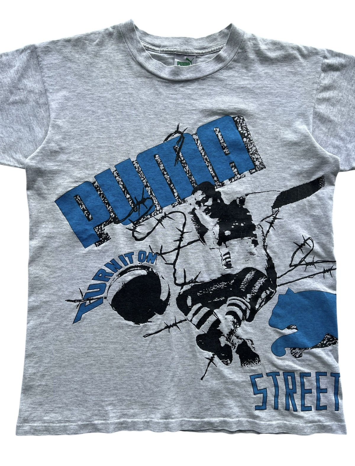 Puma 🔥Vintage 1980’s Puma Turnit On Street Soccer T-Shirt Size US M / EU 48-50 / 2 - 3 Thumbnail