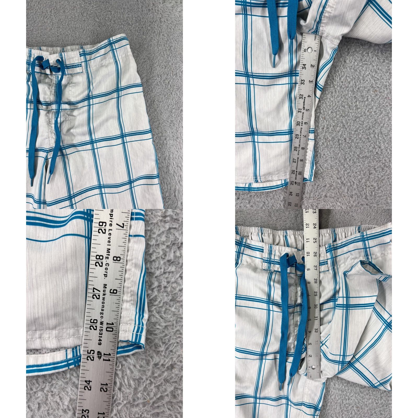 Ocean Pacific Ocean Pacific Shorts Mens Small White Blue Plaid Swim Trunks Beach Size US 29 - 8 Thumbnail