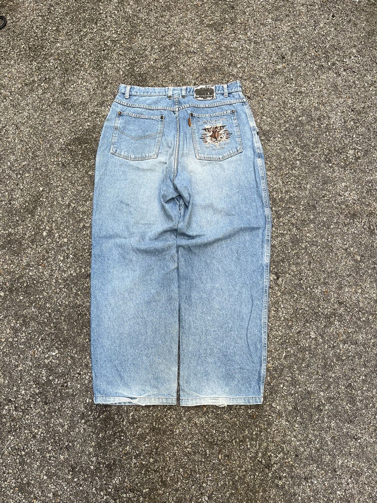 Designer × Lancel Baggy Jeans Lancel Paris Washed Blue Denim Size 32 Size US 32 / EU 48 - 1 Thumbnail