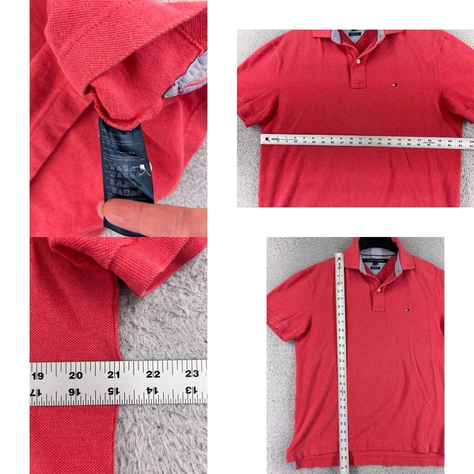 Tommy Hilfiger Tommy Hilfiger Polo Shirt Men Medium Pink 100% Cotton Knit Short Sleeve Classic Shirt Size US M / EU 48-50 / 2 - 8 Thumbnail