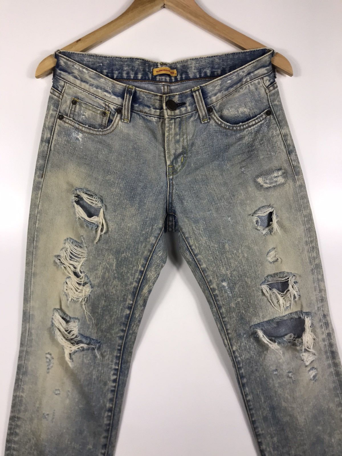 If Six Was Nine × Japanese Brand × Le Grande Bleu (L.G.B.) ⚡️Glamorous Jeans Distressed Ripped Jeans Style Denim Size 31" - 4 Thumbnail