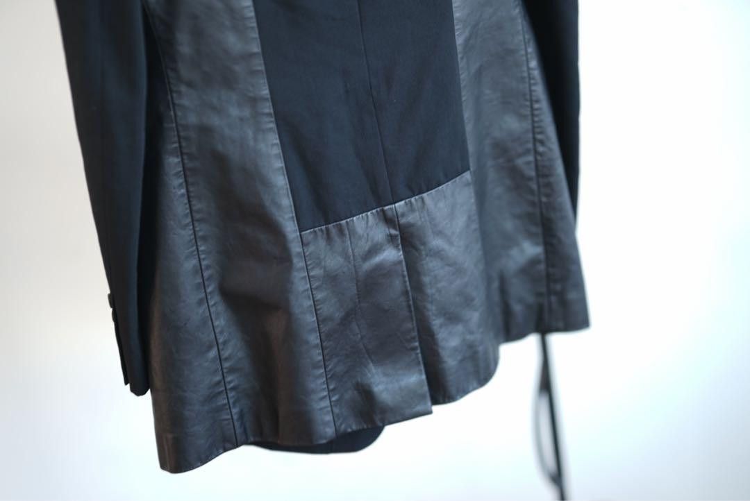 Yohji Yamamoto POUR HOMME 09ss archive Leather switching message jacket Size US XL / EU 56 / 4 - 9 Thumbnail