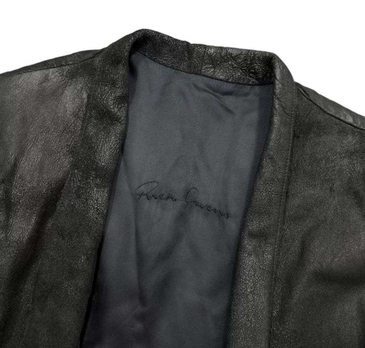 Rick Owens Rick Owens leather waist cinched dark jacket2412-Nextarrow Size US S / EU 44-46 / 1 - 3 Thumbnail