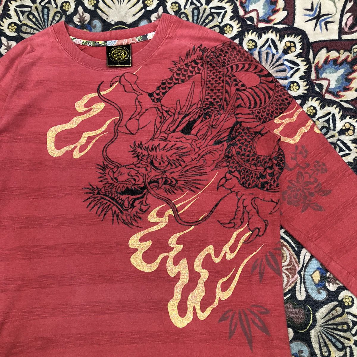 Japanese Brand Sukajan Motive Dragon Art Tatoo Long Sleeve Shirt Size US L / EU 52-54 / 3 - 2 Thumbnail