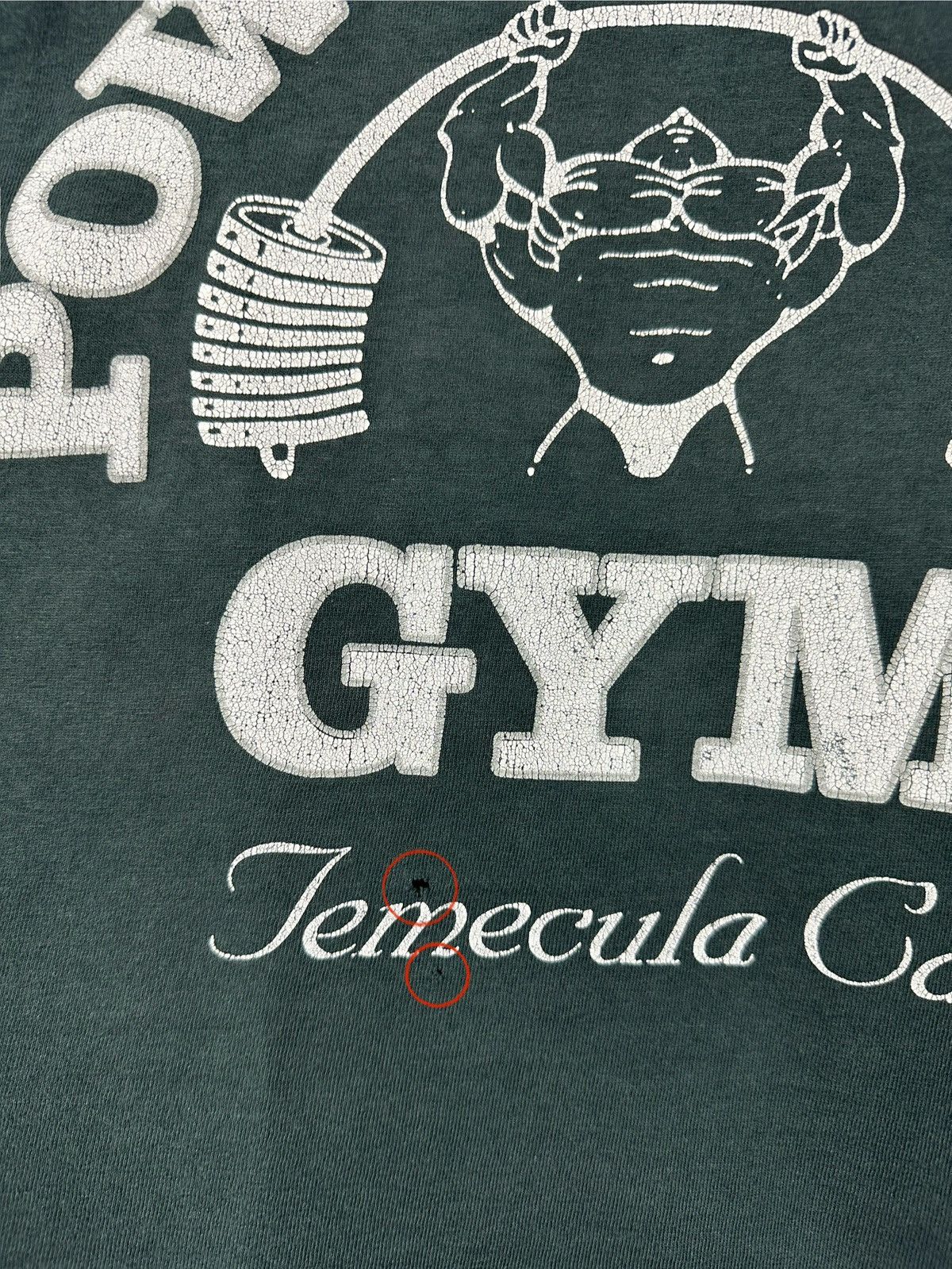 Vintage 90s Vintage Powerhouse Gym Temecula Ca Faded Black T-Shirt Size US XL / EU 56 / 4 - 10 Thumbnail