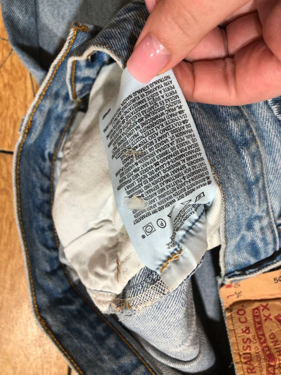 Levi's Vintage 60's Levis 501 Jeans Patchwork Flare Blue Jeans Size 30" / US 8 / IT 44 - 3 Thumbnail