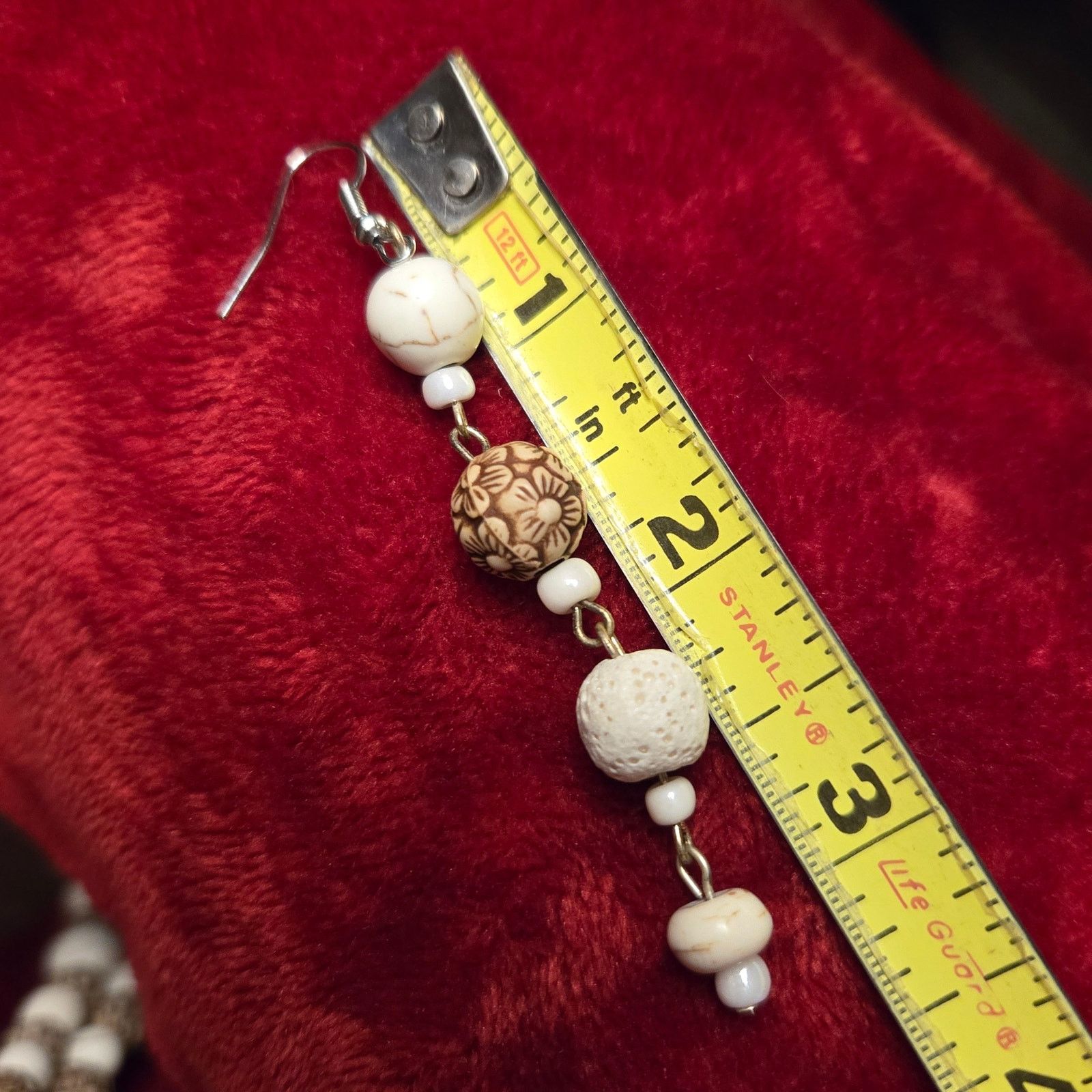 Vintage Vintage Tribal Bone Bead Necklace & Earrings Set Batik Boho Size ONE SIZE - 8 Thumbnail