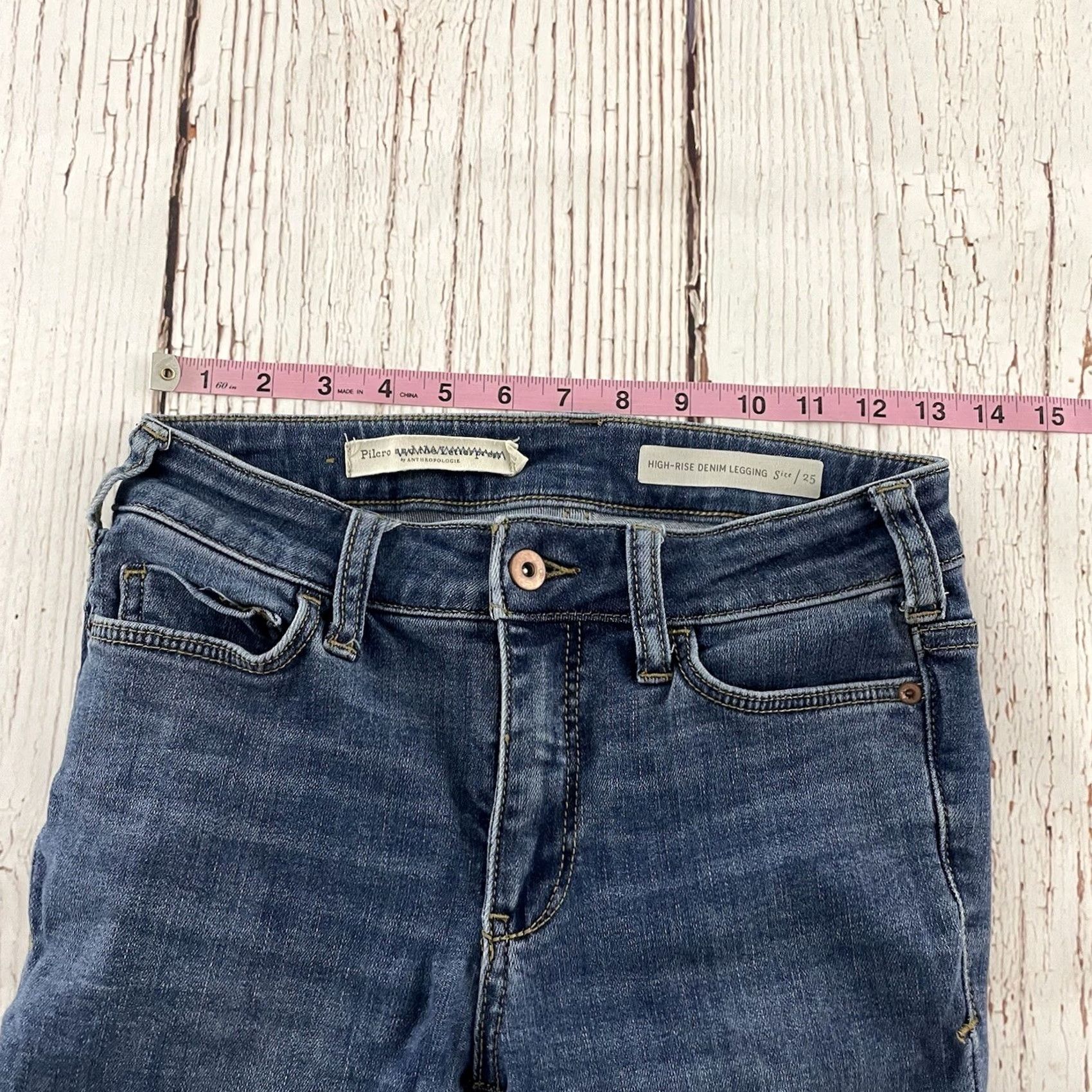Vintage Pilcro Jeans Skinny Regular Medium Wash Denim 25 Womens Size 42" / US 20 - 5 Thumbnail