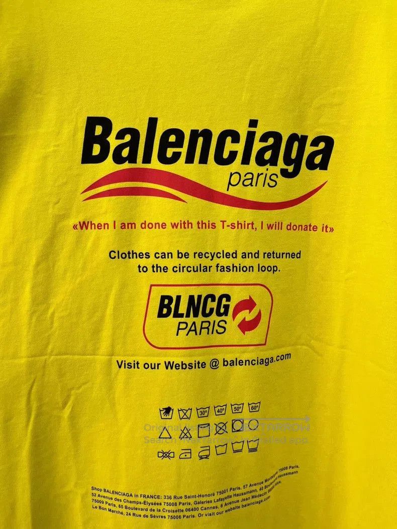 Balenciaga Balenciaga Yellow Wave Logo Short Sleeve Tee. Size US S / EU 44-46 / 1 - 6 Thumbnail