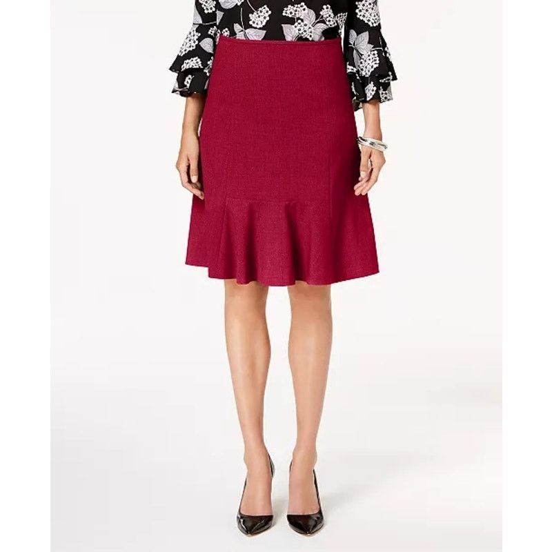Akris Akris Punto Flare Jersey Skirt Burgandy Red Size US 14 Size 36" / US 14 / IT 50 - 2 Thumbnail