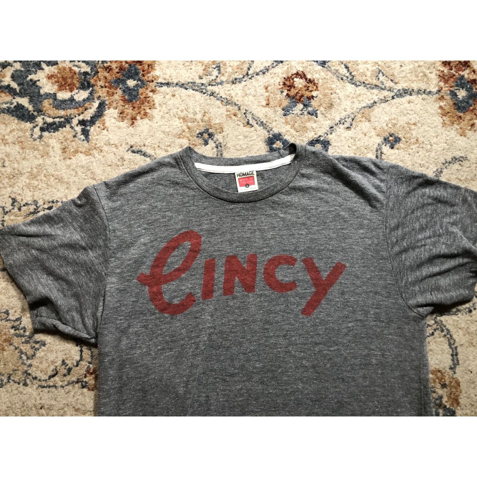 Vintage Homage Cincy Shirt Mens Large Gray Made in USA Crewneck Graphic Tee Cincinnati Size US L / EU 52-54 / 3 - 6 Thumbnail