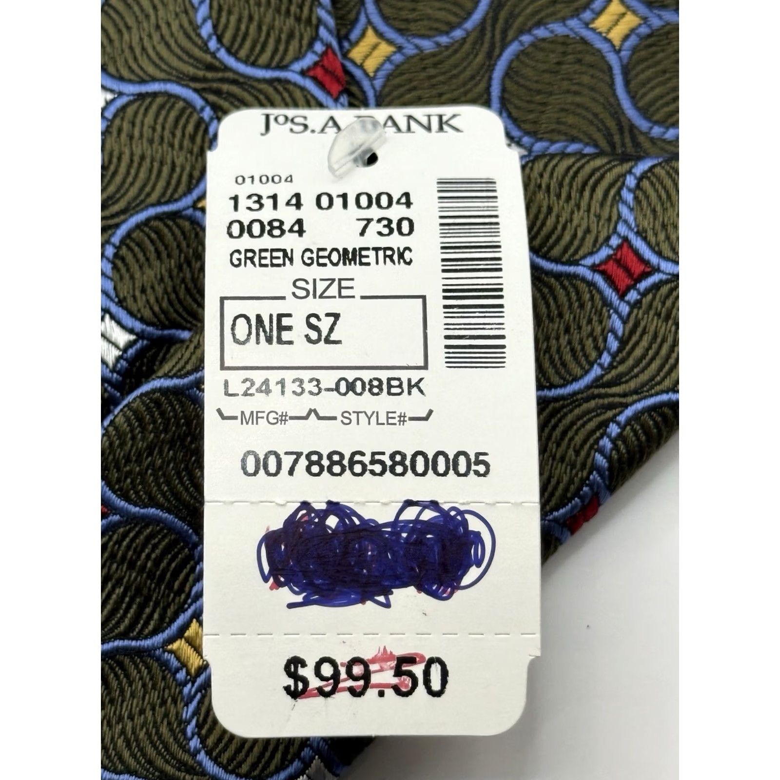 Jos. A. Bank JOS A BANK Signature Collection Tie, 100% Silk, Geometric Pattern, Multicolor, NWT, Logo, Men, One Size Size ONE SIZE - 5 Thumbnail