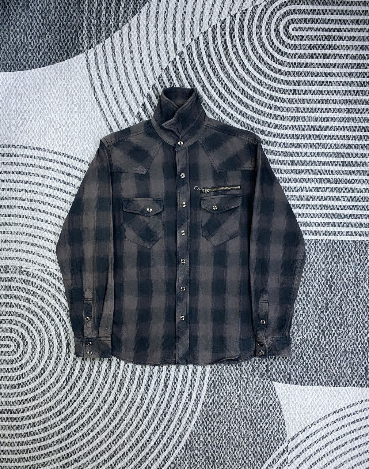 Japanese Brand Vintage Crazy Devil Checked Button Up Punk Style Nice Design Size US M / EU 48-50 / 2 - 5 Thumbnail