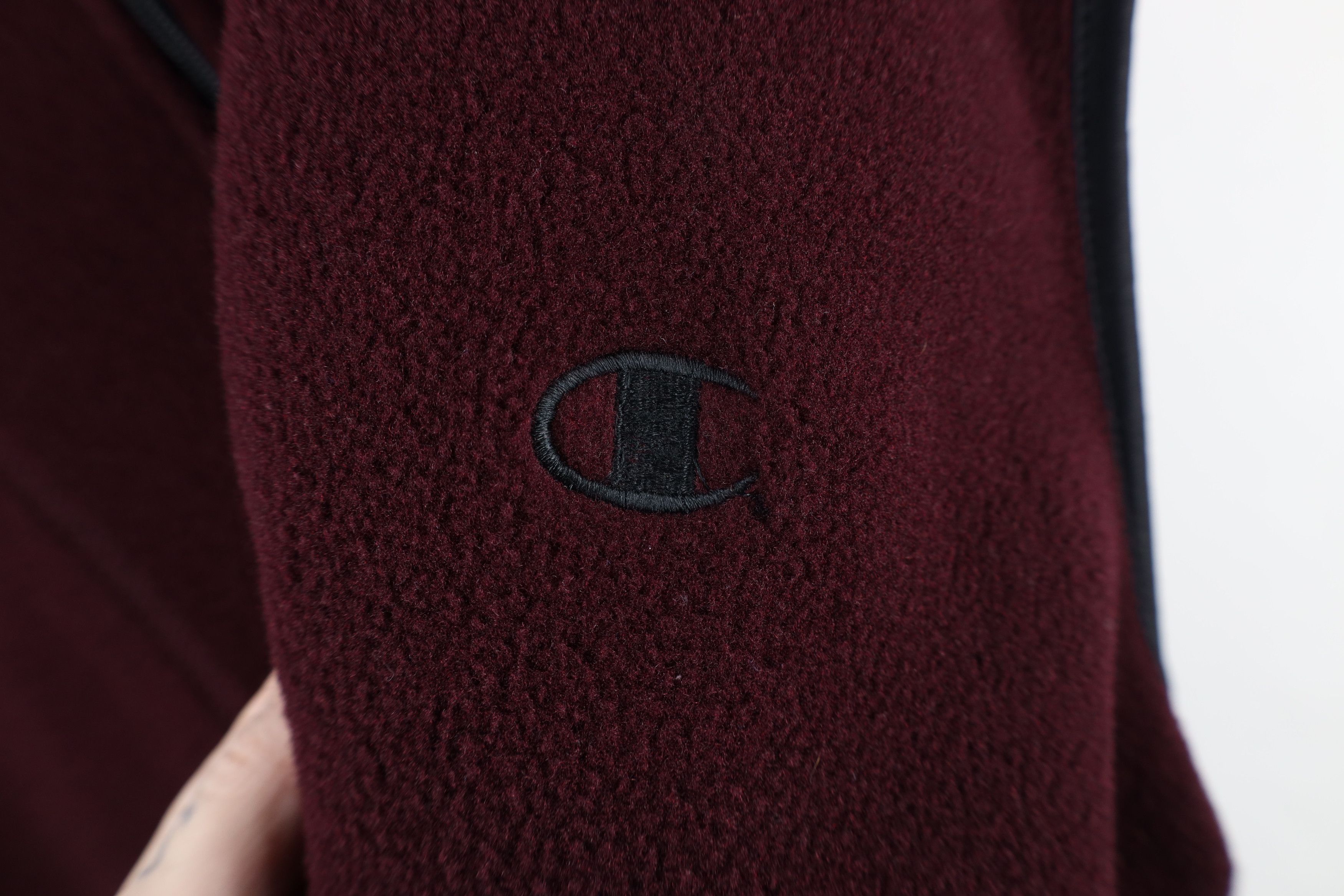 Champion × Vintage Vintage 90s Champion Logo Full Zip Fleece Vest Jacket Purple Size US XL / EU 56 / 4 - 4 Thumbnail