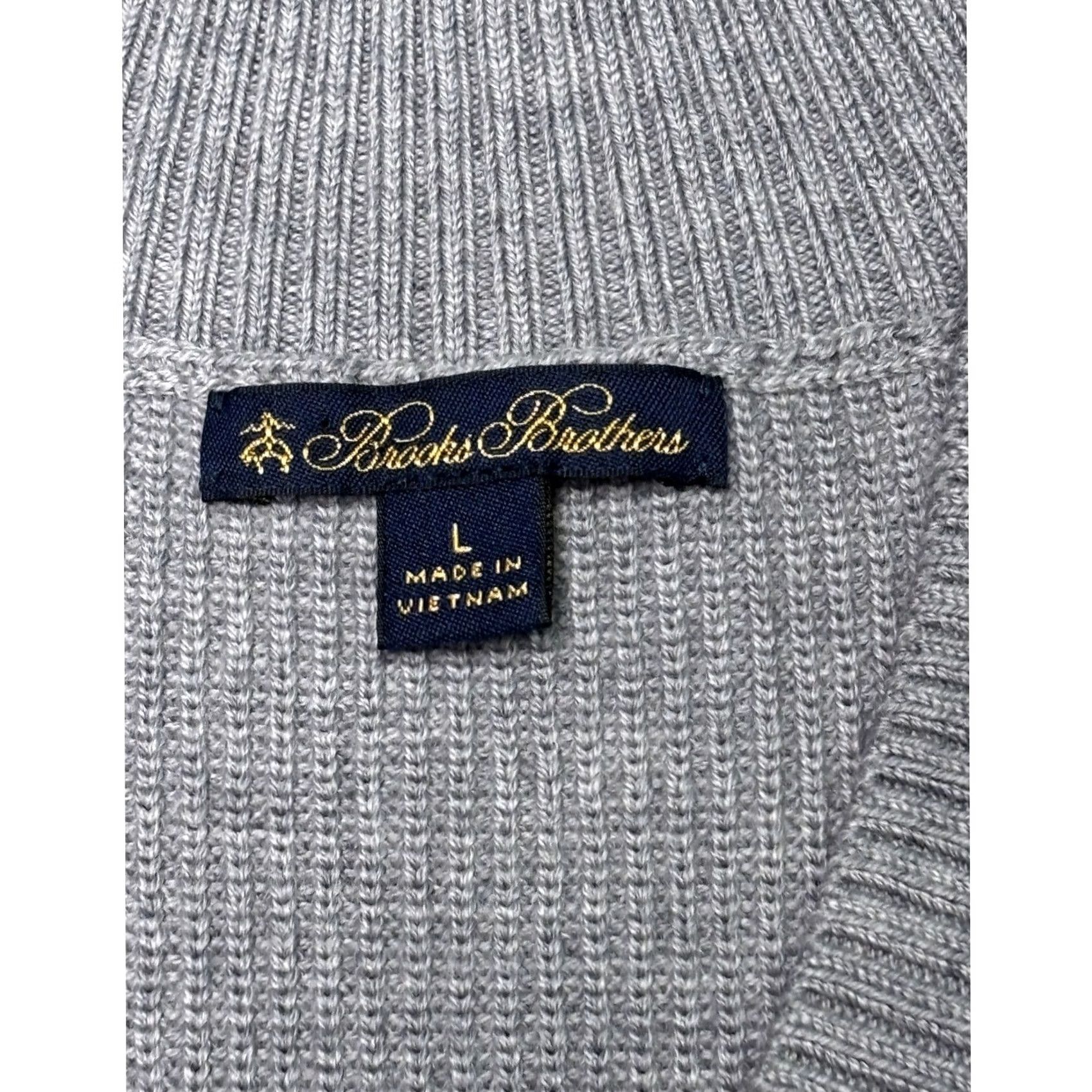 Brooks Brothers Brooks Brothers Gray 100% Merino Wool Ribbed V-Neck Sweater Womens Large Size L / US 10 / IT 46 - 2 Thumbnail