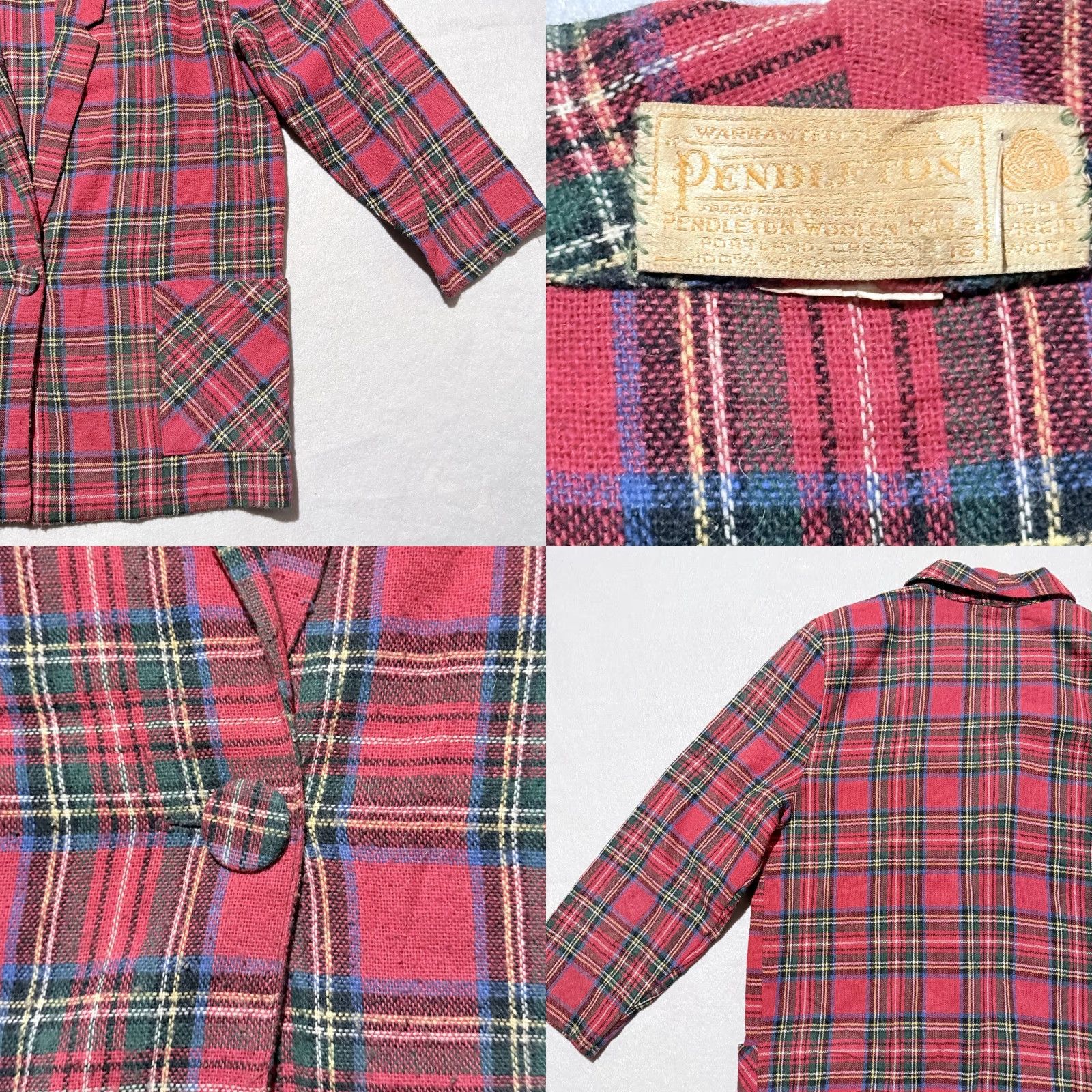 Pendleton VINTAGE Pendleton Blazer Womens Wool Plaid 1-Button Jacket Red Green 16 Size XXL / US 16-18 / IT 52-54 - 8 Thumbnail