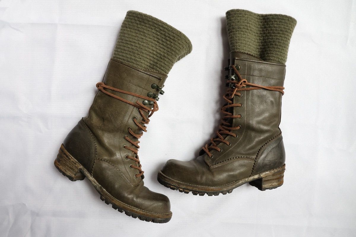 Maison MIHARA YASUHIRO Mihara Yasuhiro Knitted Combat Boots Size US 6.5 / IT 36.5 - 1 Thumbnail