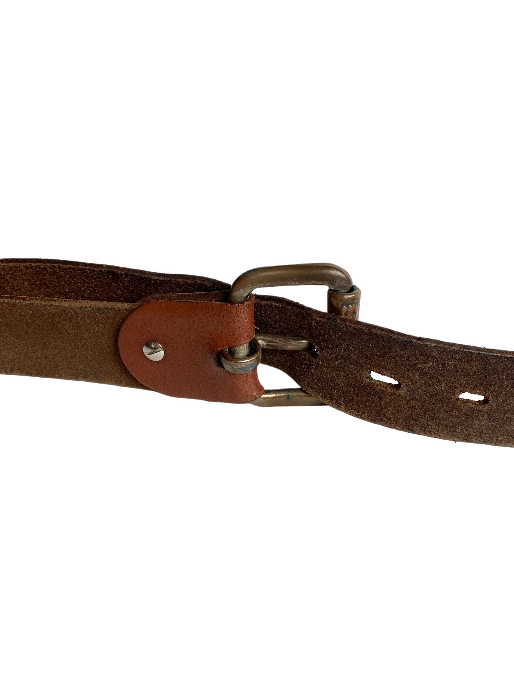 Levi's × Vintage Vintage Levi's Thick Leather Brown Belt (M) Size 32 - 6 Thumbnail