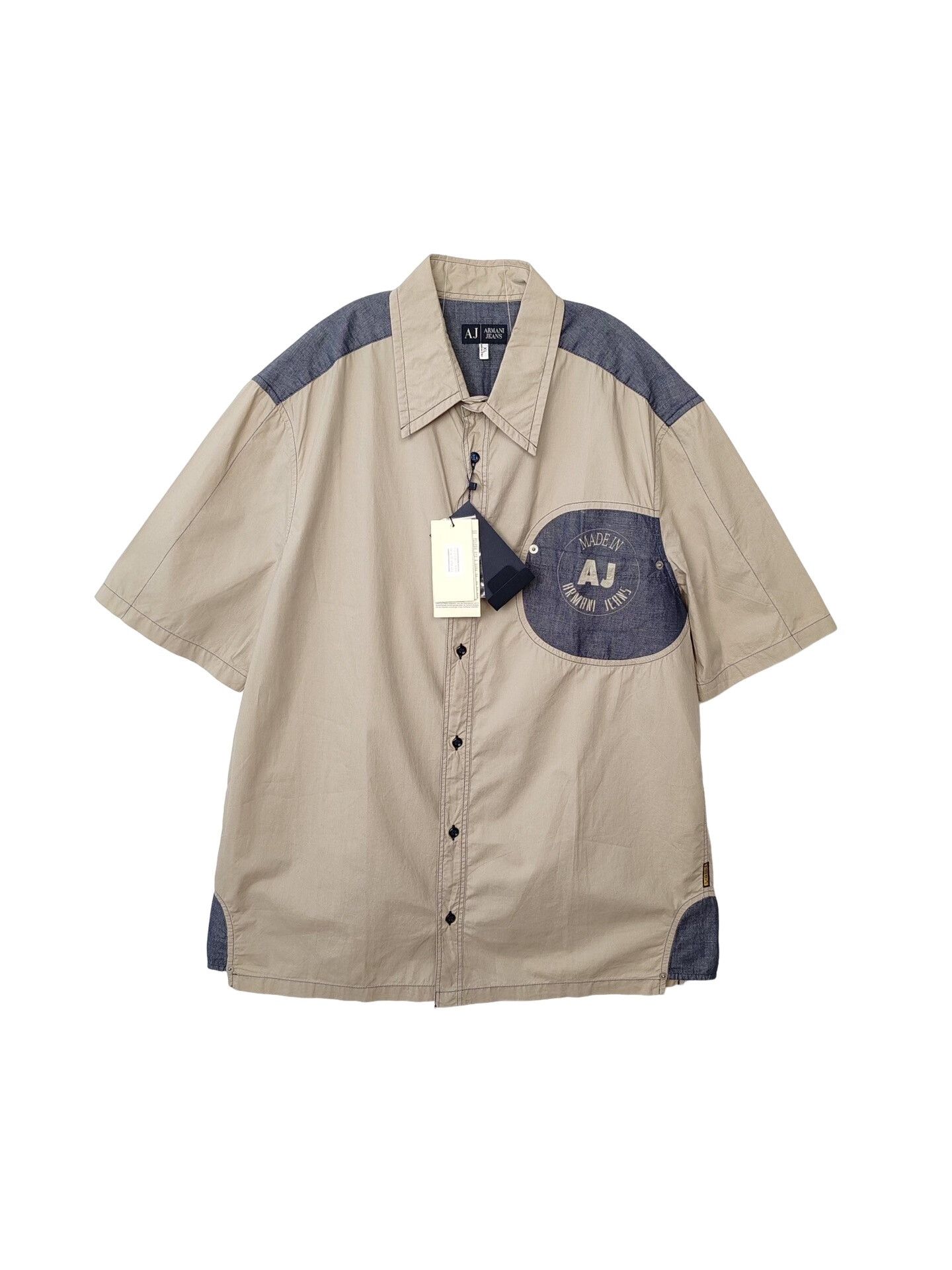 Armani Armani Jeans Denim Contrast Shirt Size XL Size US XL / EU 56 / 4 - 1 Thumbnail
