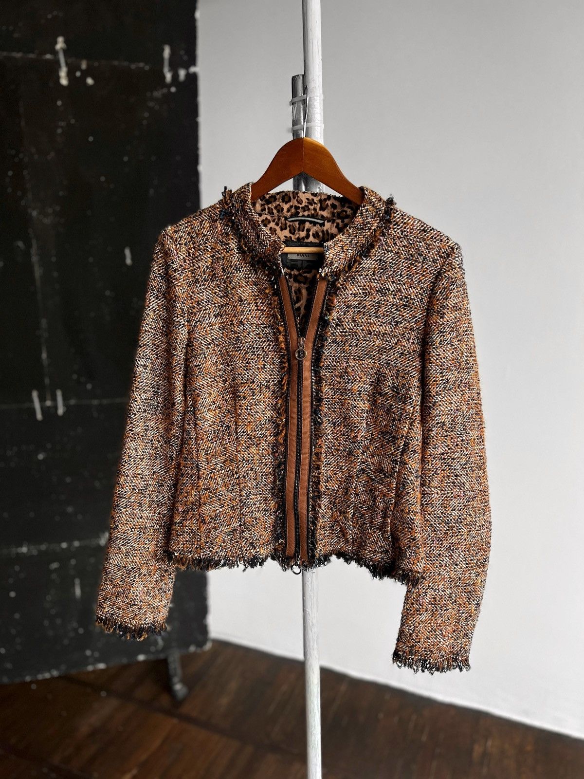 Designer Riani Womens Premium Tweed Full Zip Blazer Jacket LS Size S / US 4 / IT 40 - 1 Thumbnail