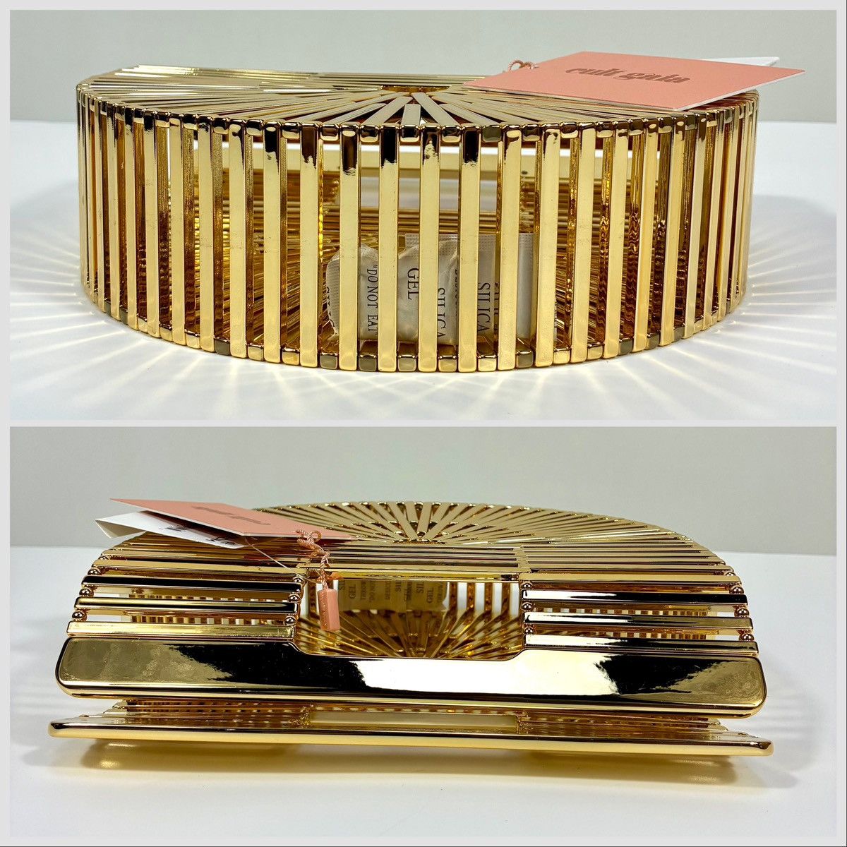 Cult Gaia Cult Gaia Mini Ark Top Handle Handbag Shiny Brass Gold NEW Size ONE SIZE - 5 Thumbnail