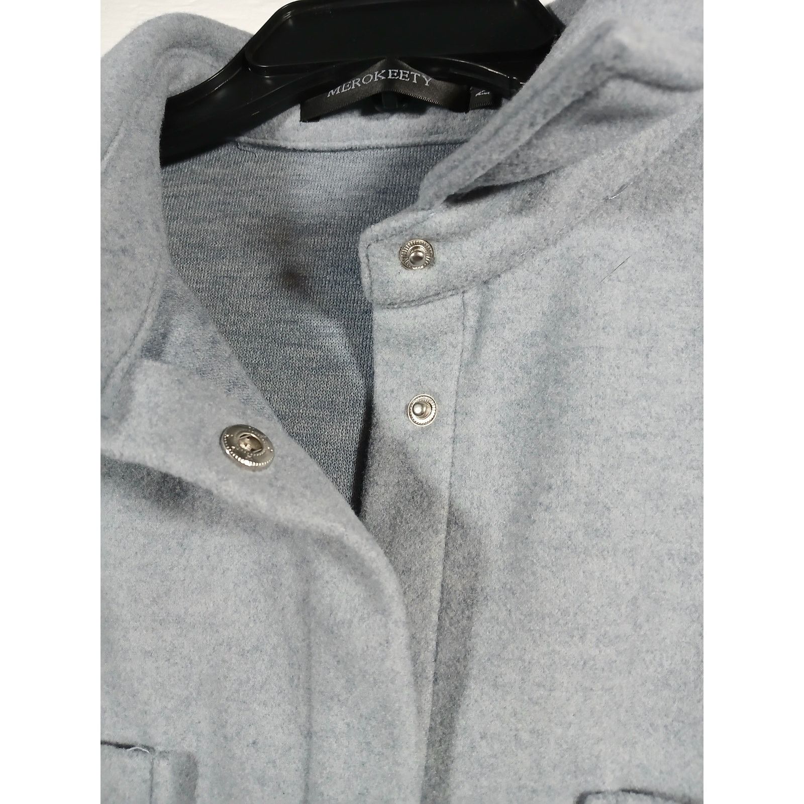Other Merokeety (Medium) Unisex Gray Button Women's Coat Size M / US 6-8 / IT 42-44 - 17 Thumbnail