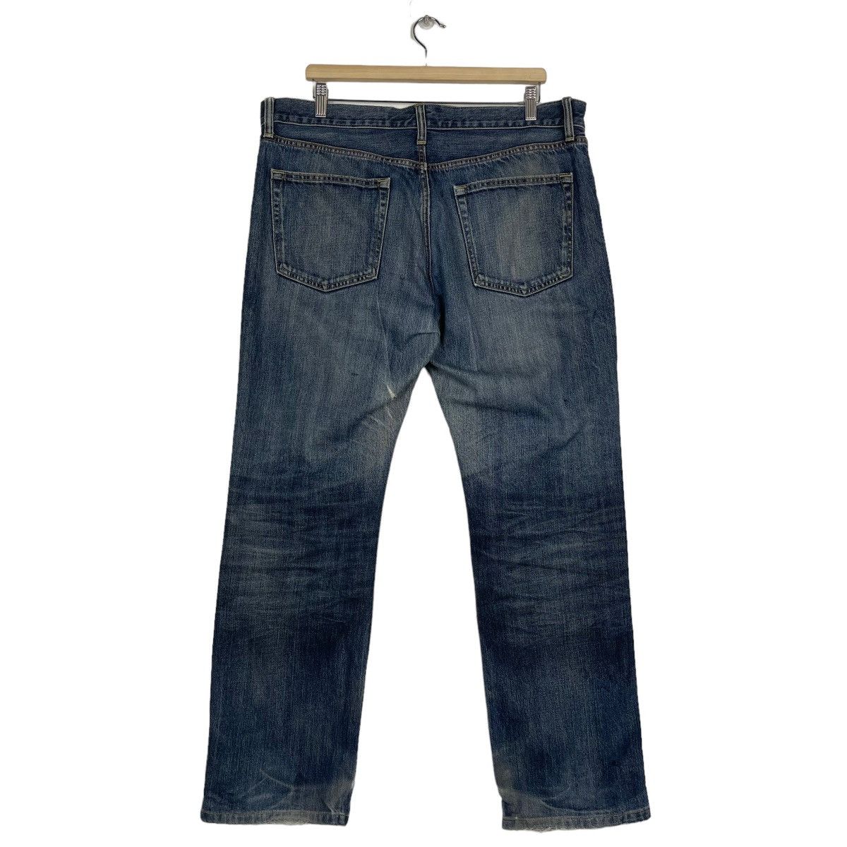Japanese Brand Uniqlo UJ Distressed Flare Regular Fit Straight Jeans Size US 38 / EU 54 - 13 Thumbnail
