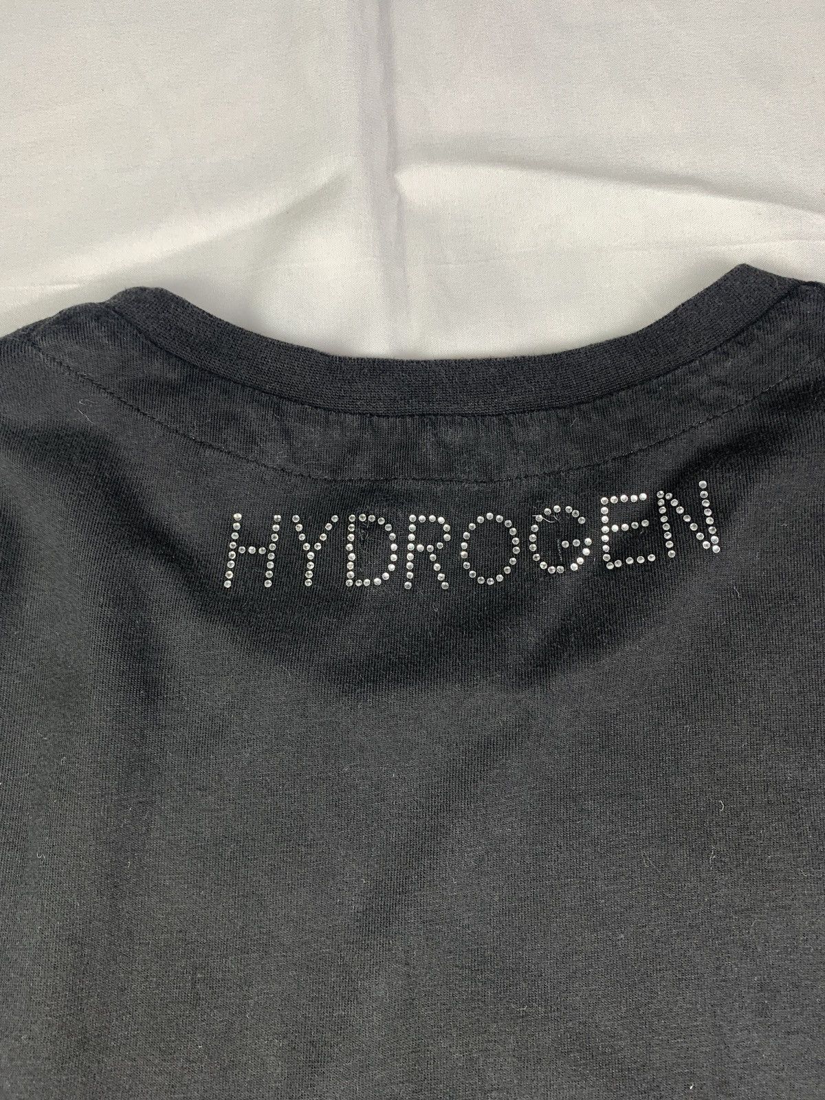 Hydrogen Italy Elbow Skull Rhinestones Print Longsleeve Tee Tops