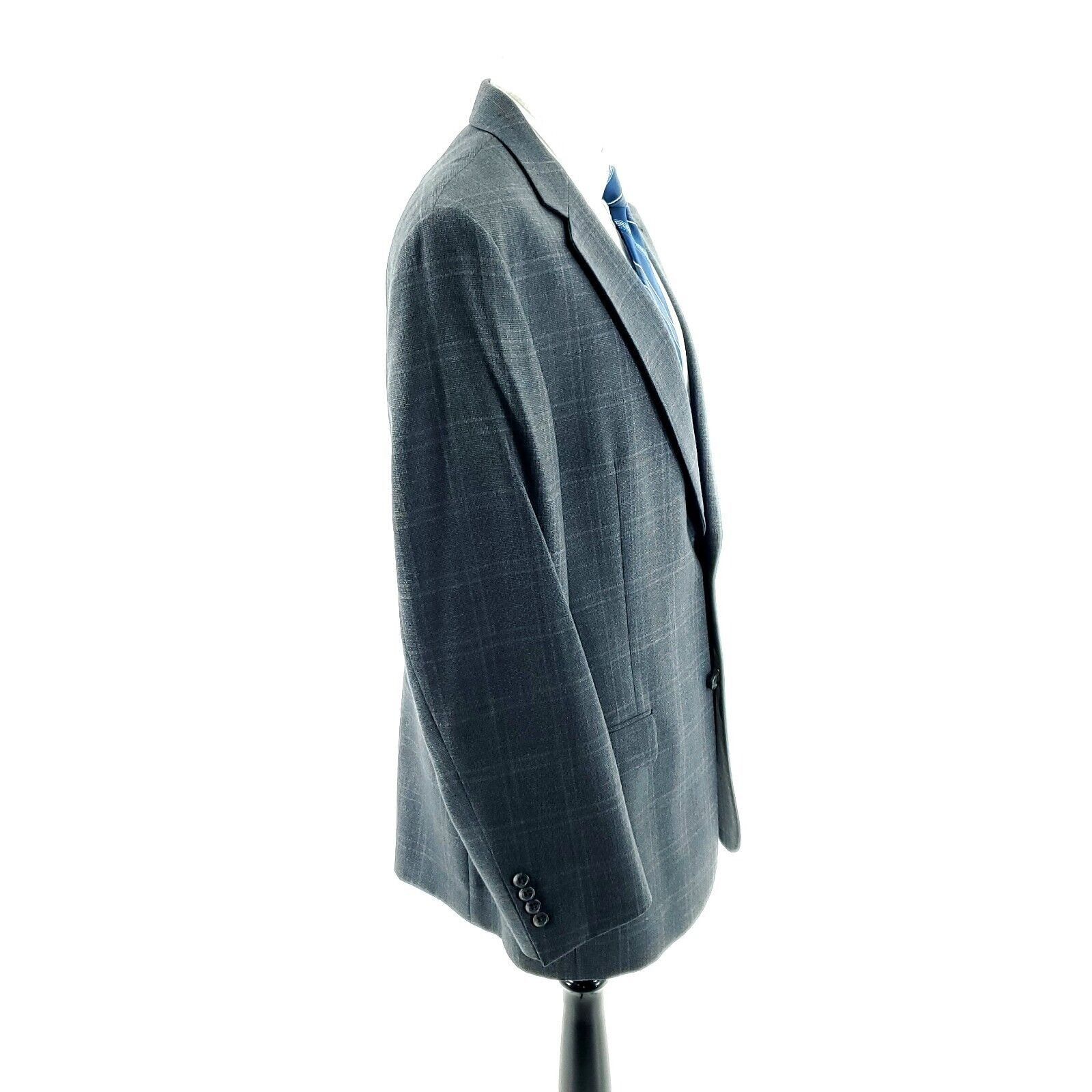 Jos. A. Bank Jos A Bank Signature Wool 2 Button Sport Coat 44L Gray Windo Size 44L - 6 Thumbnail