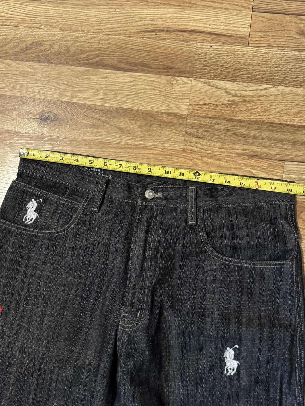 Polo Ralph Lauren × Vintage Baggy Y2K Polo Jeans w/ All-Over-Pony Embroidery Size US 34 / EU 50 - 4 Thumbnail