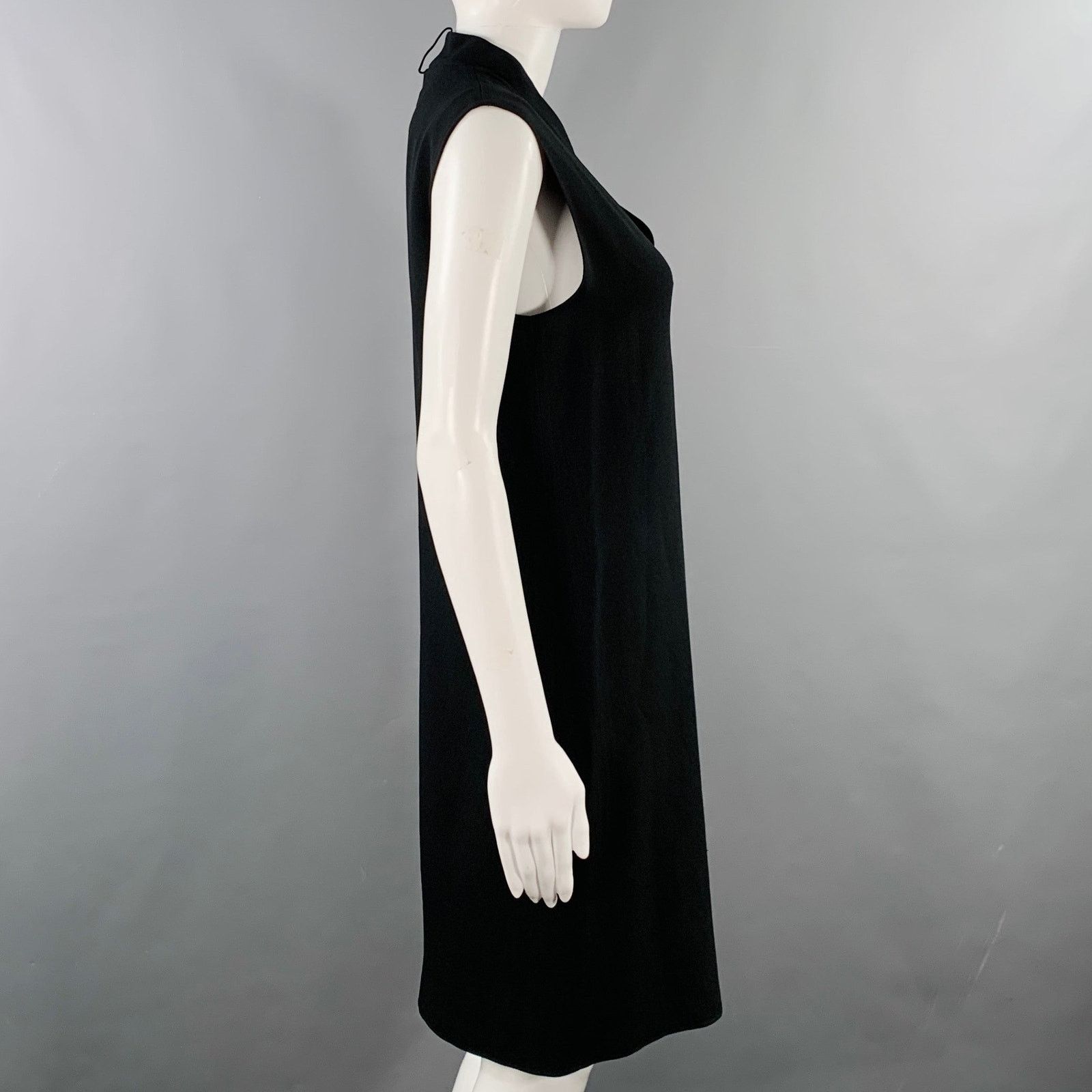 Lanvin LANVIN Size 4 Black Acetate Blend Sheath Dress Size S / US 4 / IT 40 - 3 Thumbnail