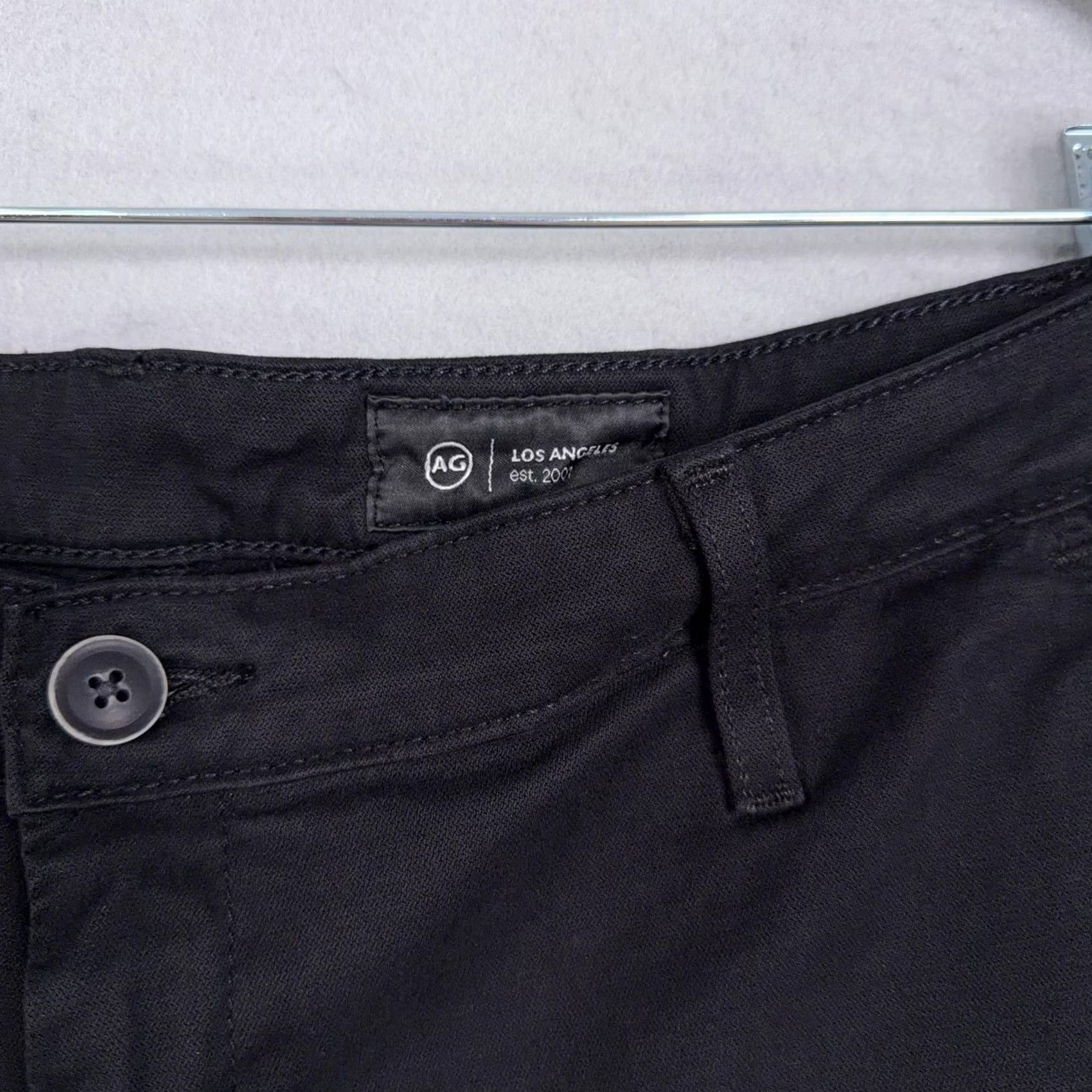 Vintage AG Adriano Goldschmied Caden Trouser Pants Womens 32 Black Stretch Twill Casual Size 24" / US 00 / IT 34 - 2 Thumbnail