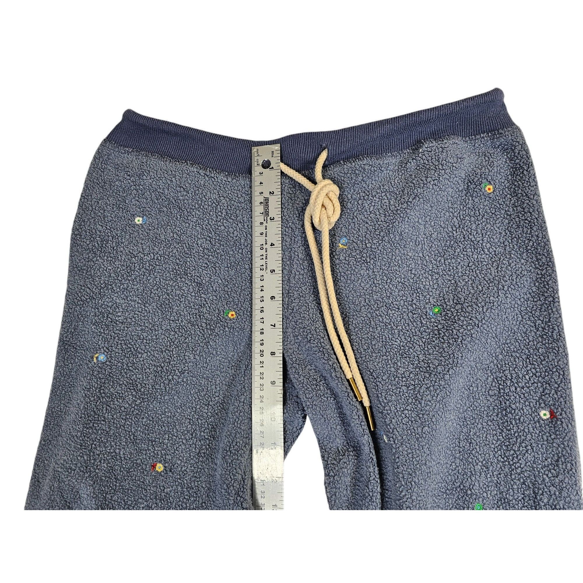 THE GREAT \Sherpa Floral Embroidered Cropped Sweatpants Size 25" / US 0 / IT 36 - 4 Thumbnail
