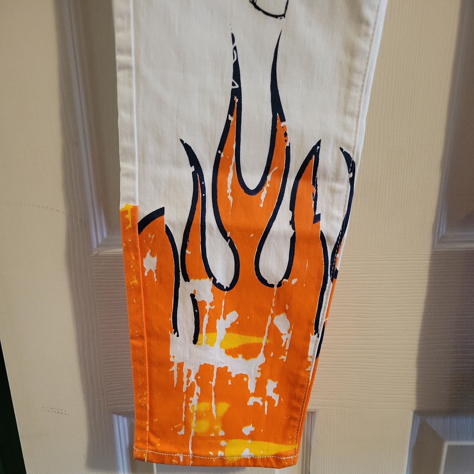 Jean Y2K Vintage Jeans Graffiti Slim Size 33 Streetwear Painted Size US 33 - 5 Thumbnail