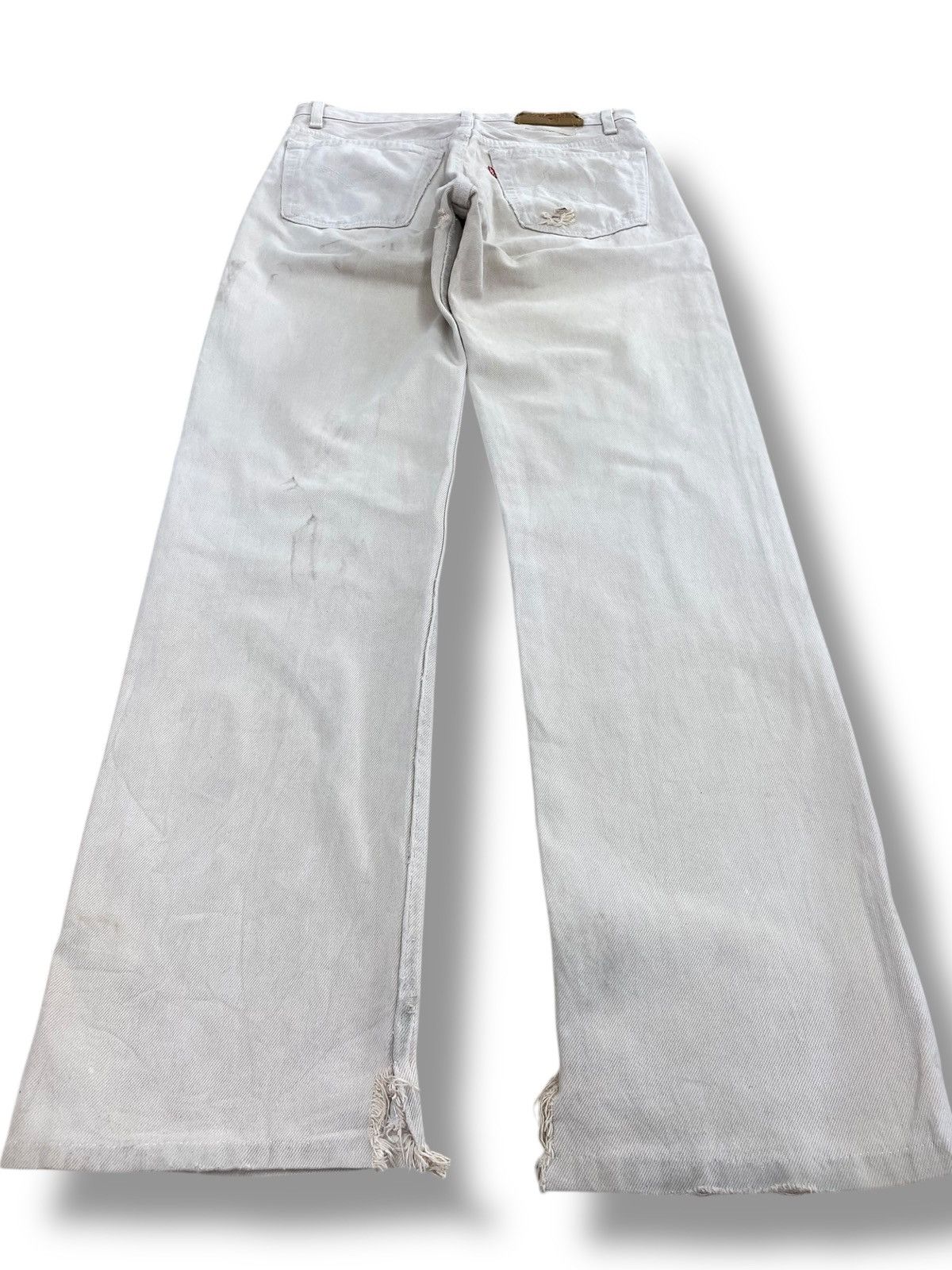 Levi's Levi’s Washed White Straight Wide Leg Jeans Size US 30 / EU 46 - 3 Thumbnail